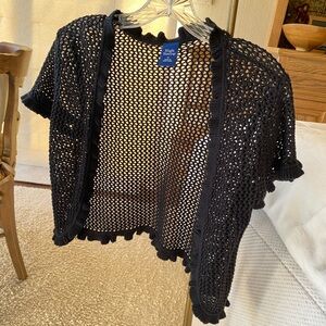 Women’s High Sierra Black Knit Open-Front Cardigan, Size Medium